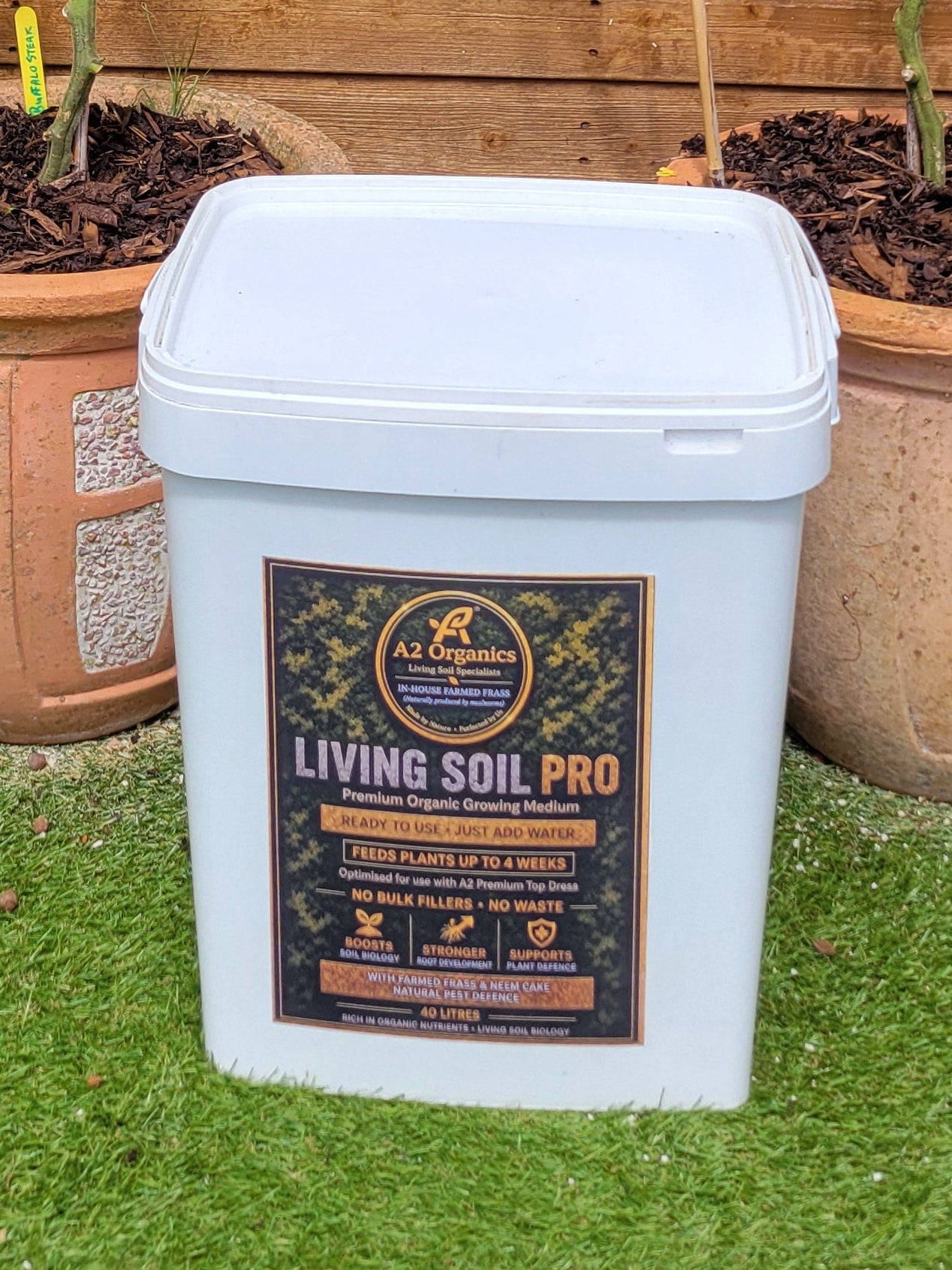 A2 Organics Living Soil Pro – 40L Premium Organic Living Soil (Ready to Use 40L Tub )